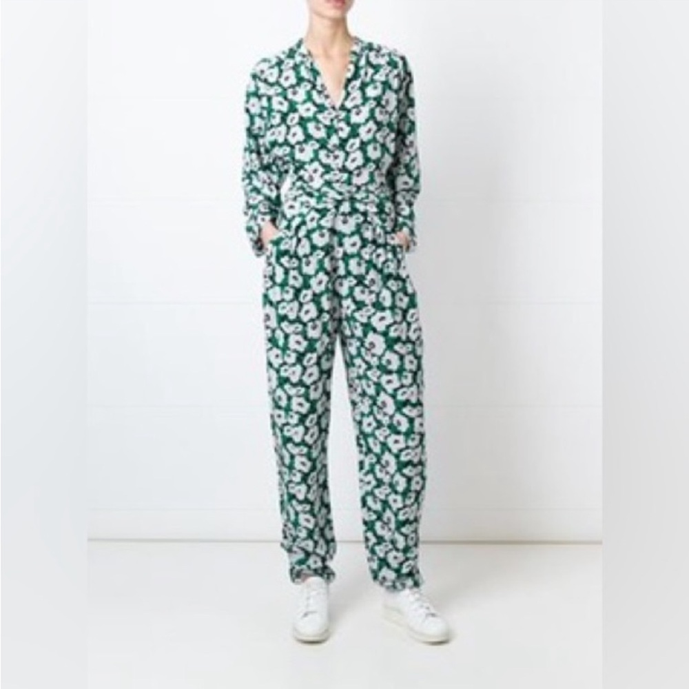 Monia silk poppy-print jumpsuit